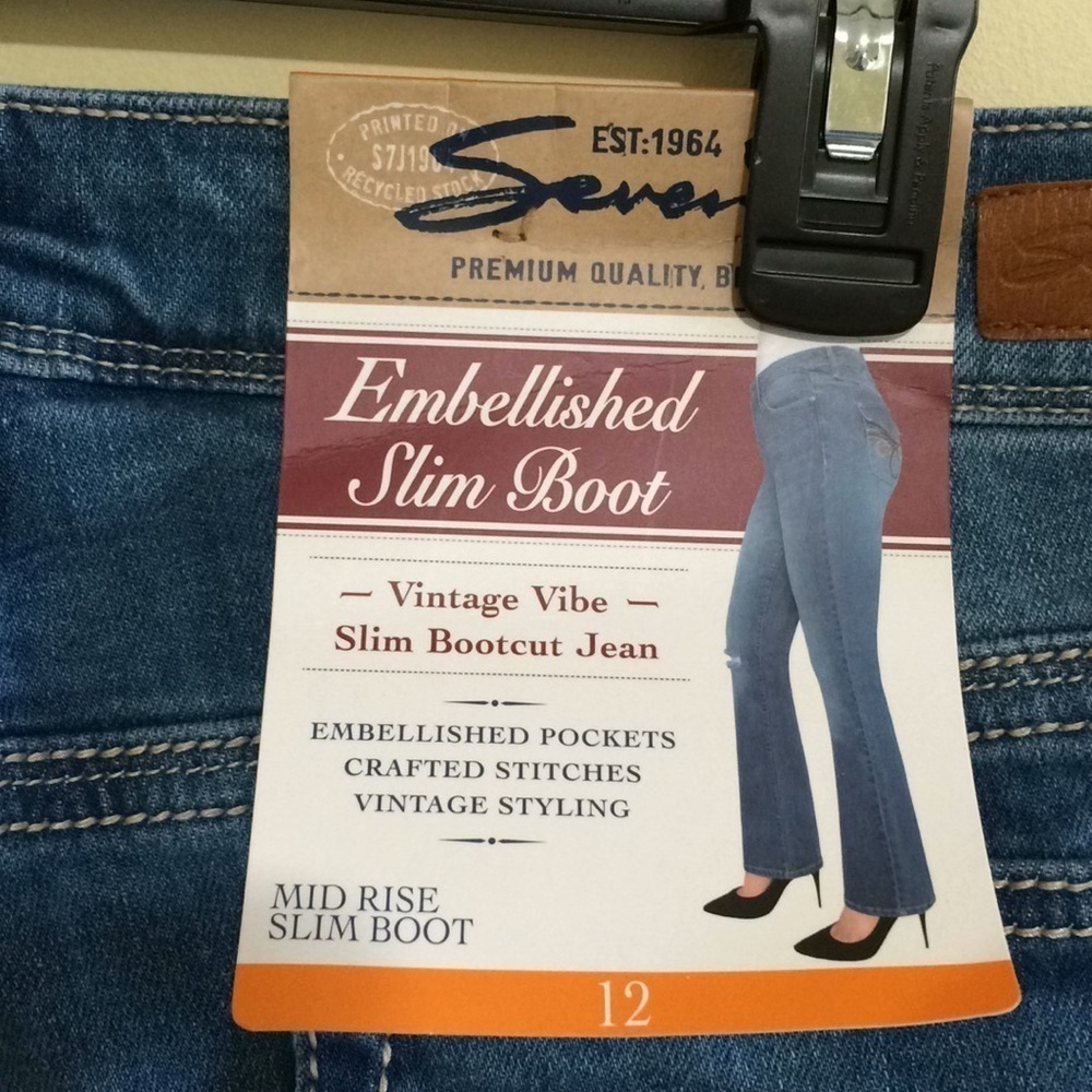 Seven7 Mid Rise Rocker Slim Boot Embroidered - Picture 8 of 8